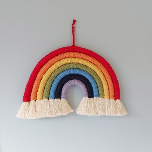 Large macrame rainbow, Nursery rainbow decoration, Children&#39;s room decor, Home decor, Nursery decor, New baby gift