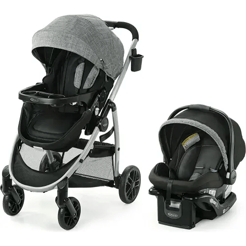 Graco Modes Pramette Travel System | Stroller & Car Seat Combo | 3-in-1 Stroller Modes | Includes Graco SnugRide 35 Infant Car Seat | Ellington