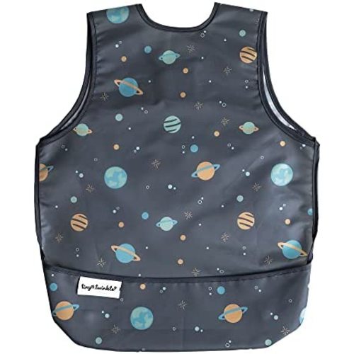 Tiny Twinkle Mess Proof Baby Bib - Waterproof Toddler and Baby Apron Bib - Machine Washable - PFAS and BPA Free