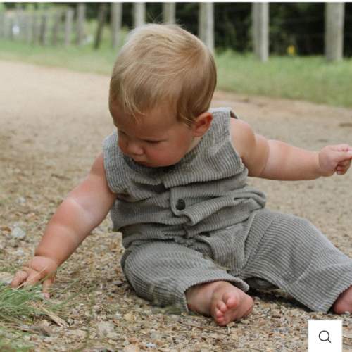 Organic Cotton Corduroy Baby Romper