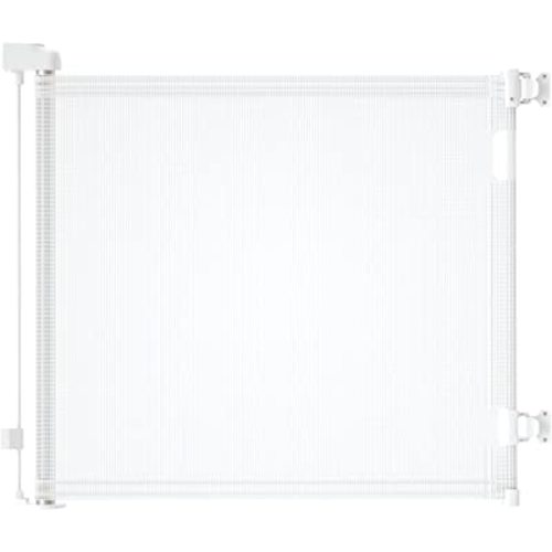 Retractable Baby Gate,Mesh Baby Gate or Mesh Dog Gate,33" Tall,Extends up to 71" Wide,Child Safety Gate for Doorways,Stairs,Hallways,Indoor/Outdoor（White,33"x71"）