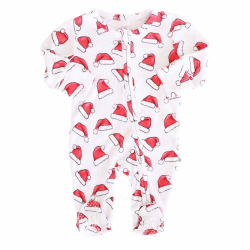 Christmas Bamboo Waffle Zipper Footies
