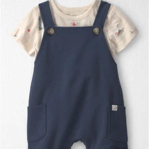 Baby 2-Piece Organic Cotton Shortall Set in Coastal Vacation - Little Planet | Carter's
