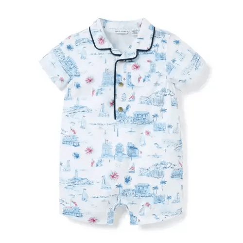 Baby White Americana Toile Baby Americana Toile Romper by Janie and Jack