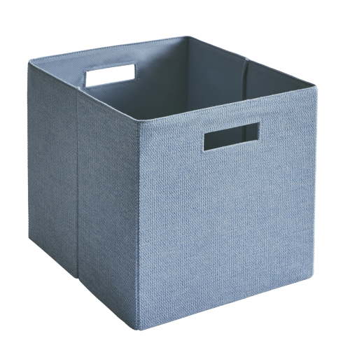 Better Homes & Gardens Collapsible Fabric Cube Storage Bin, Blue Textured