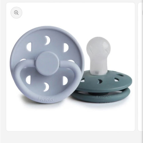 FRIGG Moon Silicone Baby Pacifier (Powder Blue / Slate) | Frigg