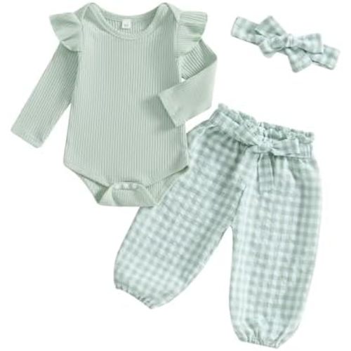Newborn Baby Girl Clothes Daisy Outfit Long Sleeve Bodysuit Romper Jumpsuit Daisy Pants Set Infant Spring Fall Cothes