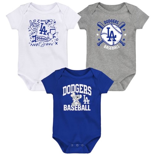 Infant Los Angeles Dodgers  Blue Batter Up 3-Pack Bodysuit Set