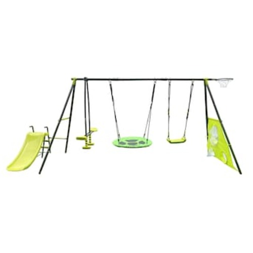 Maocao Hoom Residential Metal Playset with 2 Swings and Slide Included in the Metal Playsets & Swing Sets department at Lowes.com