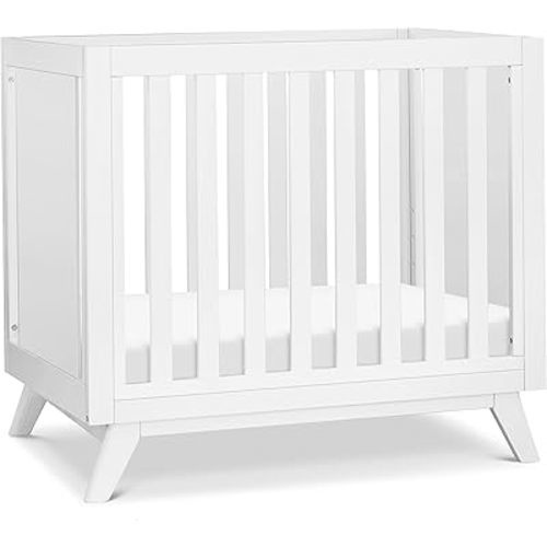 DaVinci Otto 3-in-1 Convertible Mini Crib with 4" Mattress in White, Greenguard Gold Certified