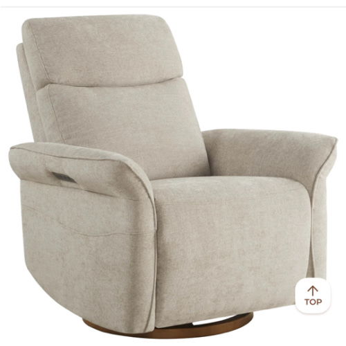 Vinca Modern Power Swivel Glider Recliner with Power Lumbar & Headrest