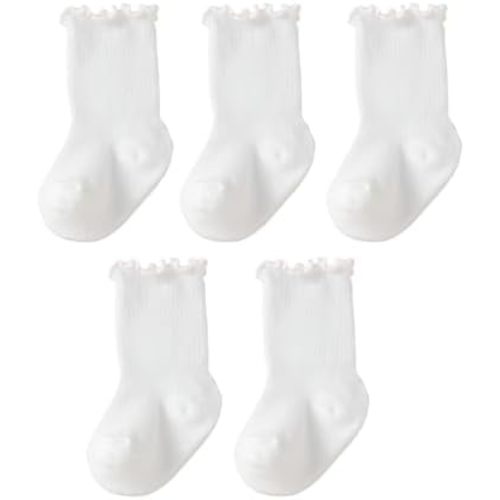 Meeshine Baby Girls Ruffle Socks Toddler Frilly Turn Cuff Ankle Summer Princess Dress Cotton Socks for Infant 0-5T