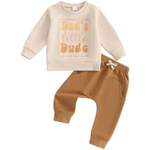 Karwuiio Toddler Baby Boy Clothes Outfits Long Sleeve Letter Sweatshirt Tops Joggers Pants Infant Fall Winter Clothes Set