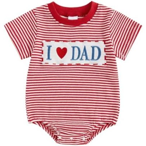 My First Fathers Day Baby Boy Outfit I Love Dad Short Sleeve Romper Onesie Infant Newborn Boy Outfits Clothes