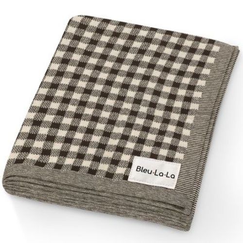100% Luxury Cotton Knit Swaddle Receiving Crib Baby Blanket For Newborns And Infant Boys And Girls - Mocha