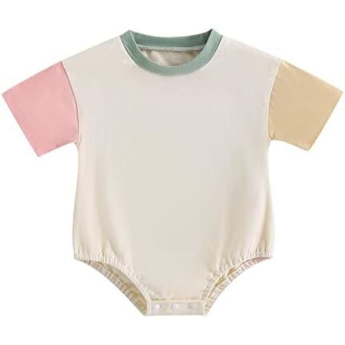 Twopumpkin Baby Bubble Romper Boy Girl Oversized Farm Onesie Retro Rompers Short Sleeve Shirts Summer Clothes Cute Outfits