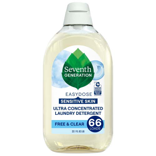Seventh Generation EasyDose Washing Ultra Concentrated Liquid Laundry Detergent, Free & Clear, 23 oz, 66 Loads