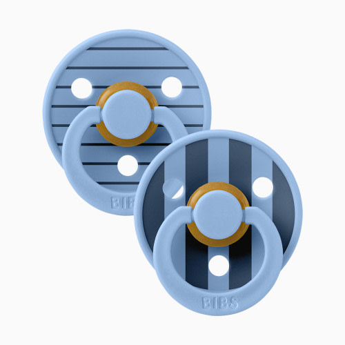 BIBS Studio Pin Colour Natural Rubber Pacificier (2-pack) - Sky Blue, Size 1