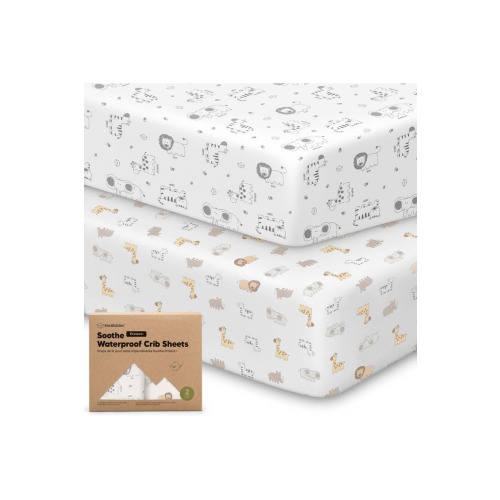 2-Pack Soothe [Protect+] Waterproof Crib Sheets