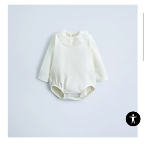 COMBINATION PLUSH BODYSUIT WITH PETER PAN COLLAR - Oyster-white | ZARA United States