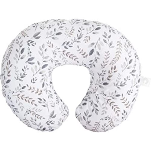 Boppy Nursing Pillow Original Support, Gray Taupe Leaves, Ergonomic Nursing Essentials for Bottle and Breastfeeding, Firm Fiber Fill, with Removable Nursing Pillow Cover, Machine Washable