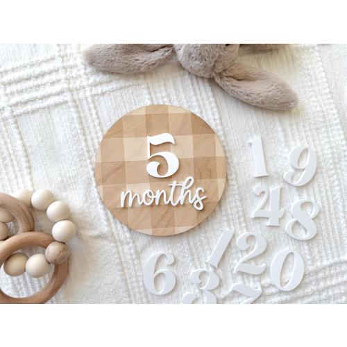Monthly Milestone Set, Gingham Baby Photo Prop, Monthly Baby Photos, Baby Milestone Signs, Baby Boy Milestone Numbers, Vintage Nursery Decor