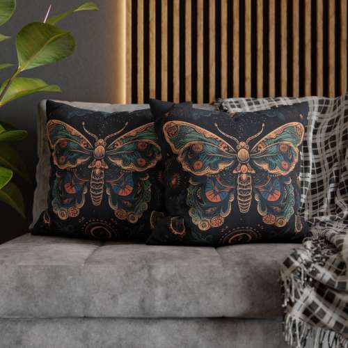 Whimsigoth pillow case celestial moon phase dark academia butterfly starry night cushion cover goblincore witchy aesthetic flower cushion