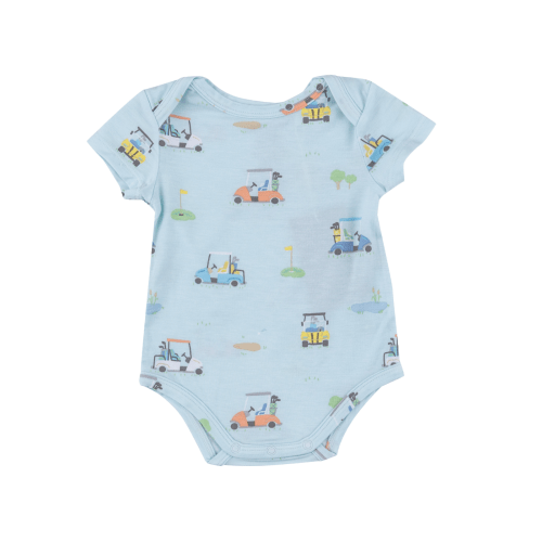 Short Sleeve Bodysuit, Golf Carts Blue