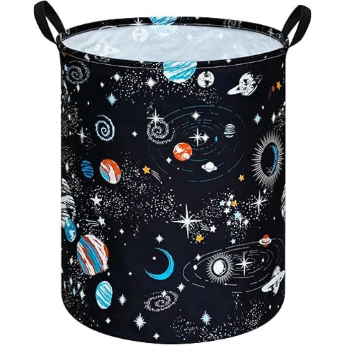 Round Laundry Hamper Storage Basket Laundry Organizer Hamper Storage Bins Clothes and Toys Box Nursery Hamper Gift Basket For Kids with Handles