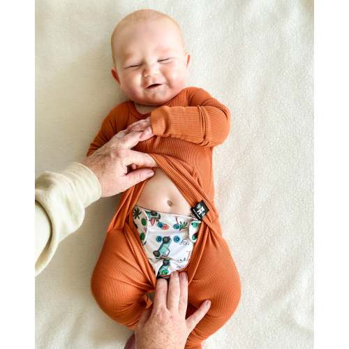 Change-A-Roo™ Front Opening Romper in Ribbed Sedona
