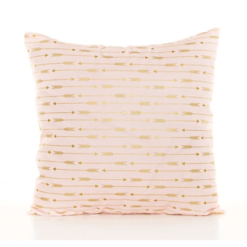 Pink and Gold Arrow Pillow Cover Pink Throw Pillows Metallic