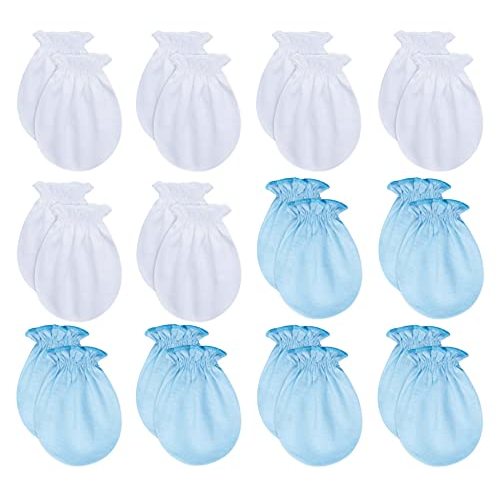 RATIVE No Scratch Mittens and Caps 100% Cotton for Newborn Baby 0-6 Months Boys Girls