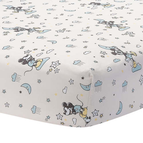 Disney Baby Moonlight Mickey Mouse Fitted Crib Sheet - White – Lambs & Ivy
