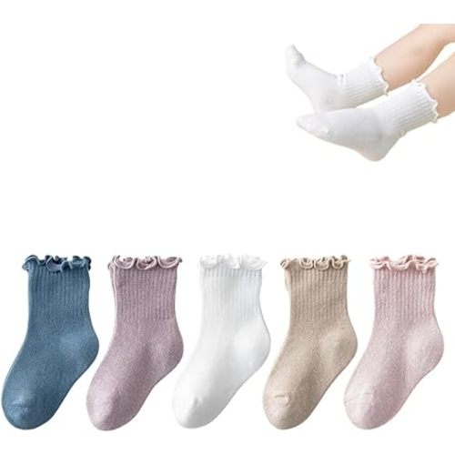 Baby Girls Socks Toddlers Ruffle Socks Girl's Frilly Dress Socks Baby Summer Mesh Socks Solid Crew Socks