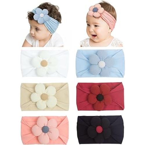 Stretchy Baby Girl Headbands Bows, Infant Headband Bows for Baby Bonnet Newborn Head Wraps Toddler Unisex (03H-15)