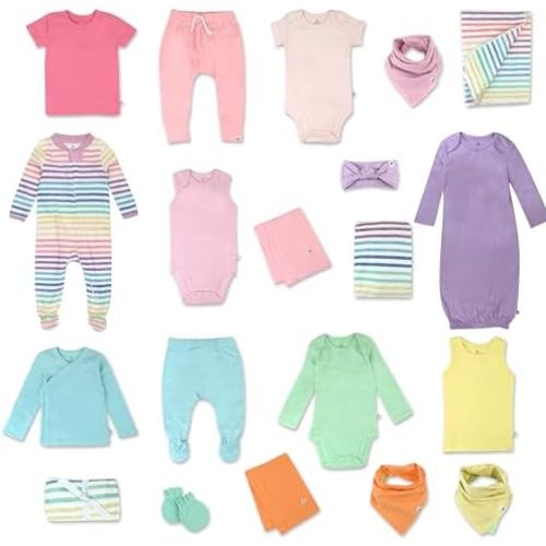 HonestBaby Multipack Gift Sets 100% Organic Cotton for Newborn Infant Baby Boys, Girls, Unisex