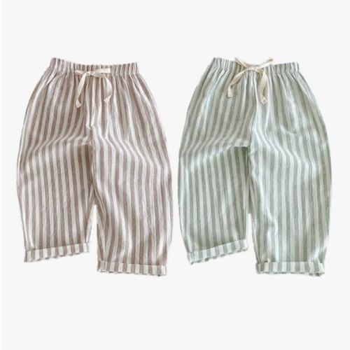 Ashmyova Classic Casual Pants for Boys Thin Cotton Stripe Elastics Waist Spring Summer Trousers Toddler Long Pants 2Pcs