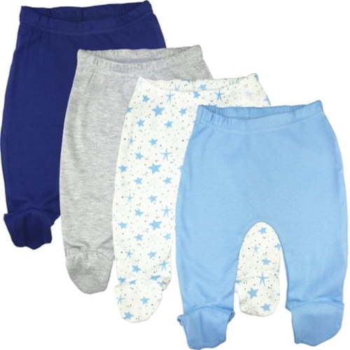 123 Bear Baby 100% Cotton Infant Pants with Footies 100% Cotton Unisex Boys Girls Multipacks