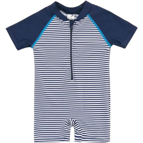 Baby Boy Girl Swimsuit One Piece Surfing Suits Beach Swimwear Rash Guard - 0-3 Months - Dark Blue