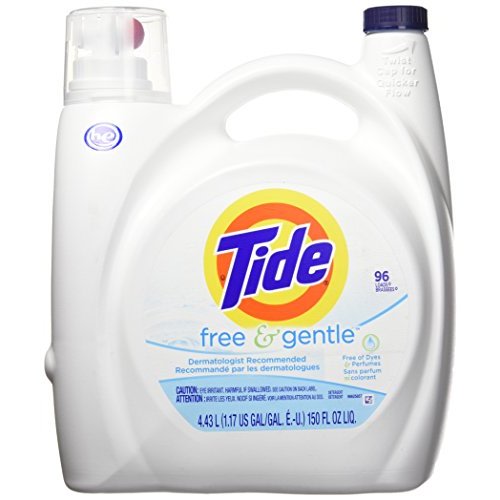 Tide Free & Gentle HE Liquid Laundry Detergent, Unscented, 4.43 L (96 Loads)