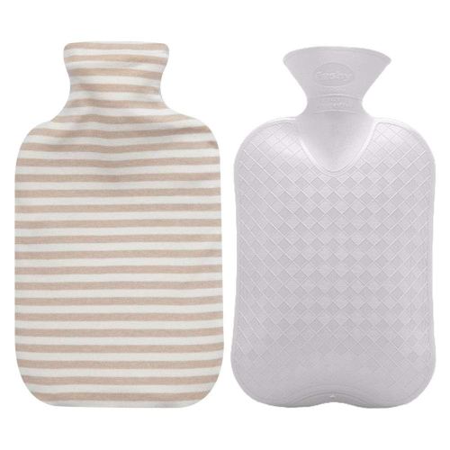 Fashy Hot Water Bottle with Organic Cotton Cover (Ivory, 67oz)
