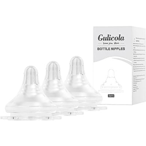 Natural Flow Baby Bottle Silicone Nipple Level 4, Fast Flow (LL), 9+ Months, 3 Counts (Pack of 1)
