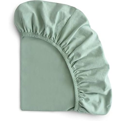 mushie Stretchy & Soft Crib Sheet | Fitted 28" x 52" (Roman Green)