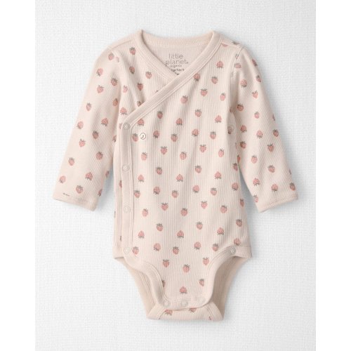 Baby Girl Organic Cotton Wrap Bodysuit in Strawberry Print - Little Planet | Carter's