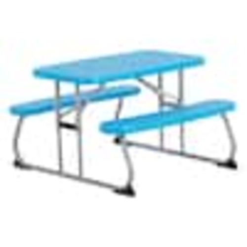 Lifetime 35.4 in. Blue Rectangle Steel and Resin Kids Picnic Table Seats 4 260261