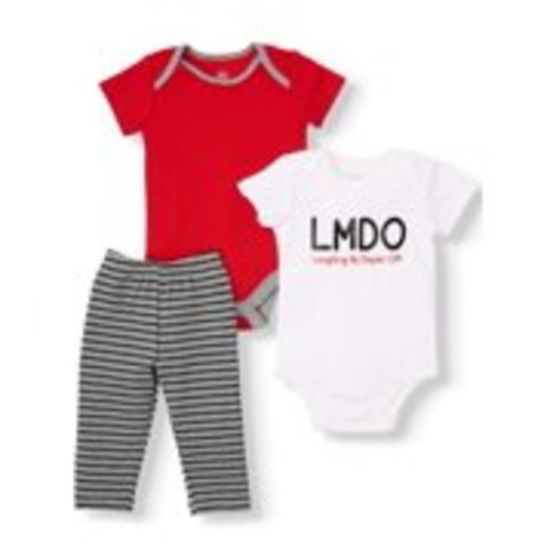 Wonder Nation Baby Boy Graphic Bodysuits and Pant 3pc Outfit Sets