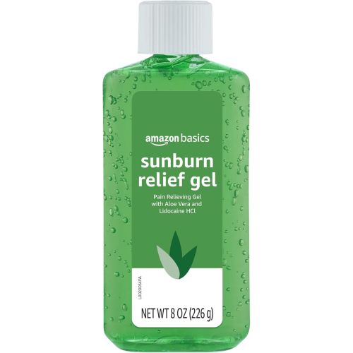 Amazon Basics Sunburn Relief Gel with Aloe Vera, 8 oz (Pack of 1) (Previously Solimo)