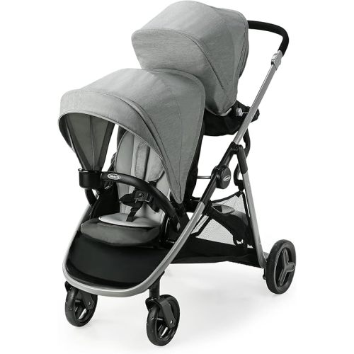 Graco Ready2Grow LX 2.0 Double Stroller Features Bench Seat and Standing Platform Options, Clark
