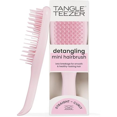 Tangle Teezer Ultimate Detangler Hairbrush, Eliminates Knots & Reduces Breakage, Mini Hair Brush for Travel, Small Hands & All Hair Types, Millennial Pink