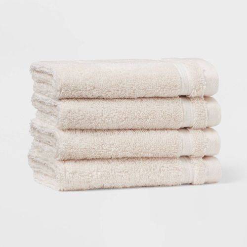 4pk Total Fresh Antimicrobial Washcloth Set White - Threshold™